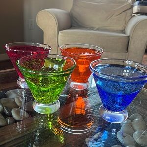 Pier 1 Multicolor Bubble Glass Drinkware Set